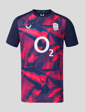England Rugby Men's 26/27 Pre Match Short Sleeve T-shirt - Peacoat XS male - Castore - FashionsVida