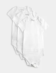 Pack Adaptive Pure Cotton Bodysuits (7lbs-16 Yrs) White unisex
