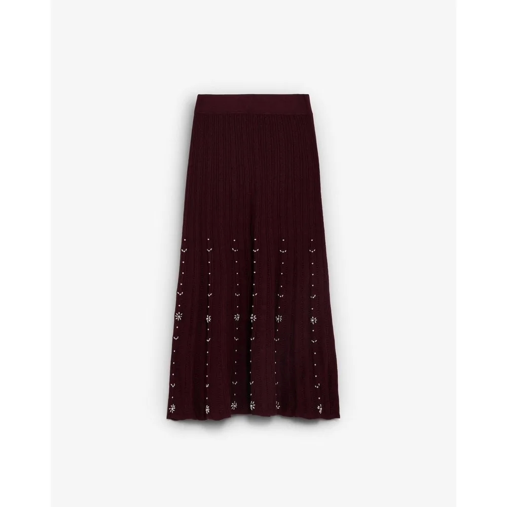 Falda de punto midi con strass - Scalpers - FashionsVida