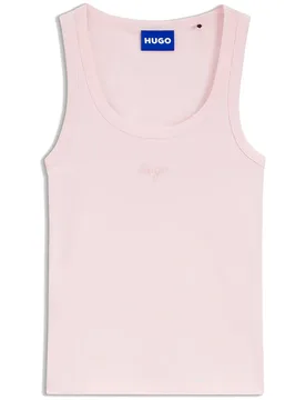 Hugo Maglietta Senza Maniche Damatank 1 1028396 Blue Light Pastel Pink M - Hugo Boss - FashionsVida