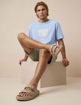 Ciabatte con cinturini e fibbie - beige