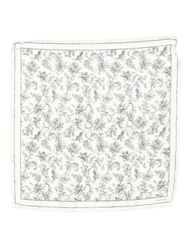 Foulard In Seta Grigia E Bianca