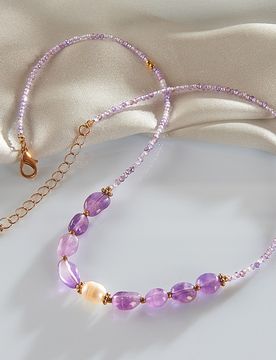 Amethyst-Kette mit Süßwasserperle