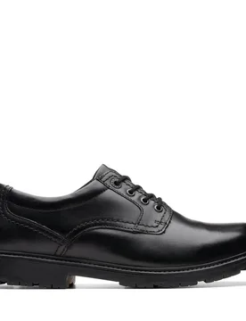 Men's Lane Stride Black Leather Shoes Size: 11-Standard Fit - Black - Size: 11-Standard Fit - Clarks - FashionsVida