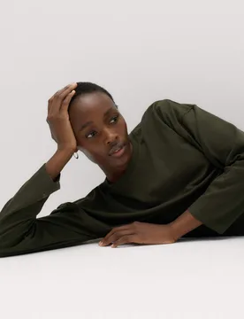 Pure Cotton Top Dark Khaki female - M&S - FashionsVida