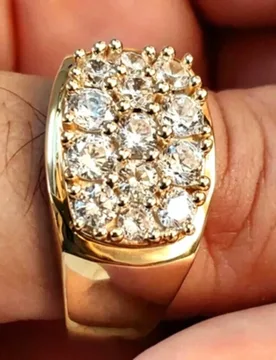 Silver ring, handcrafted, set with 2.2 carat moissanite, accompanied by a certificate, customizable - Aliexpress - FashionsVida