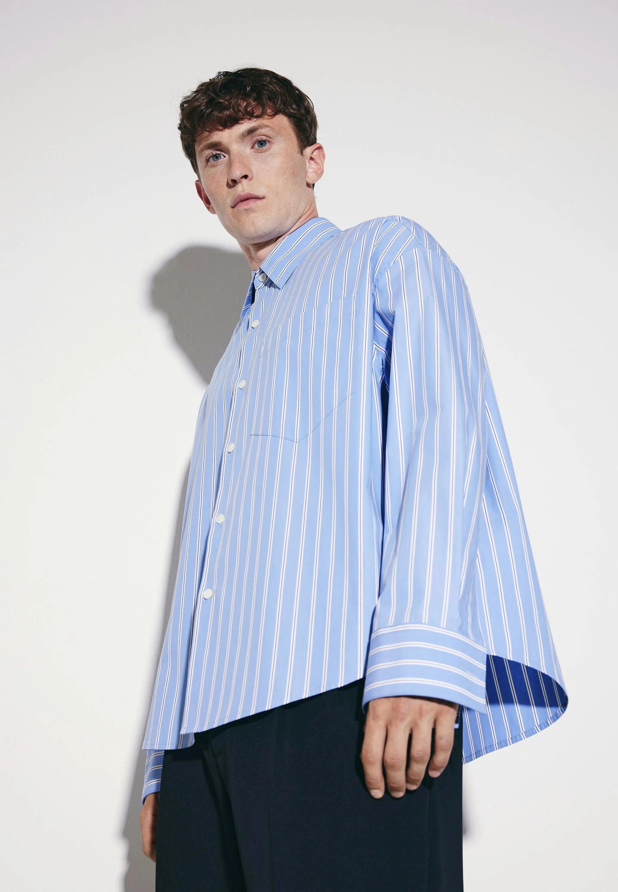 Oversized Fashion-Hemd Gestreift Blau S - Seidensticker - FashionsVida