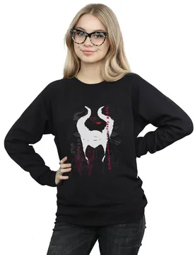 Women's Maleficent Mistress Of Evil Growing Wild Horns Collage Sweatshirt in Black Size: 2XL - Black - Size: 2XL - Disney - FashionsVida