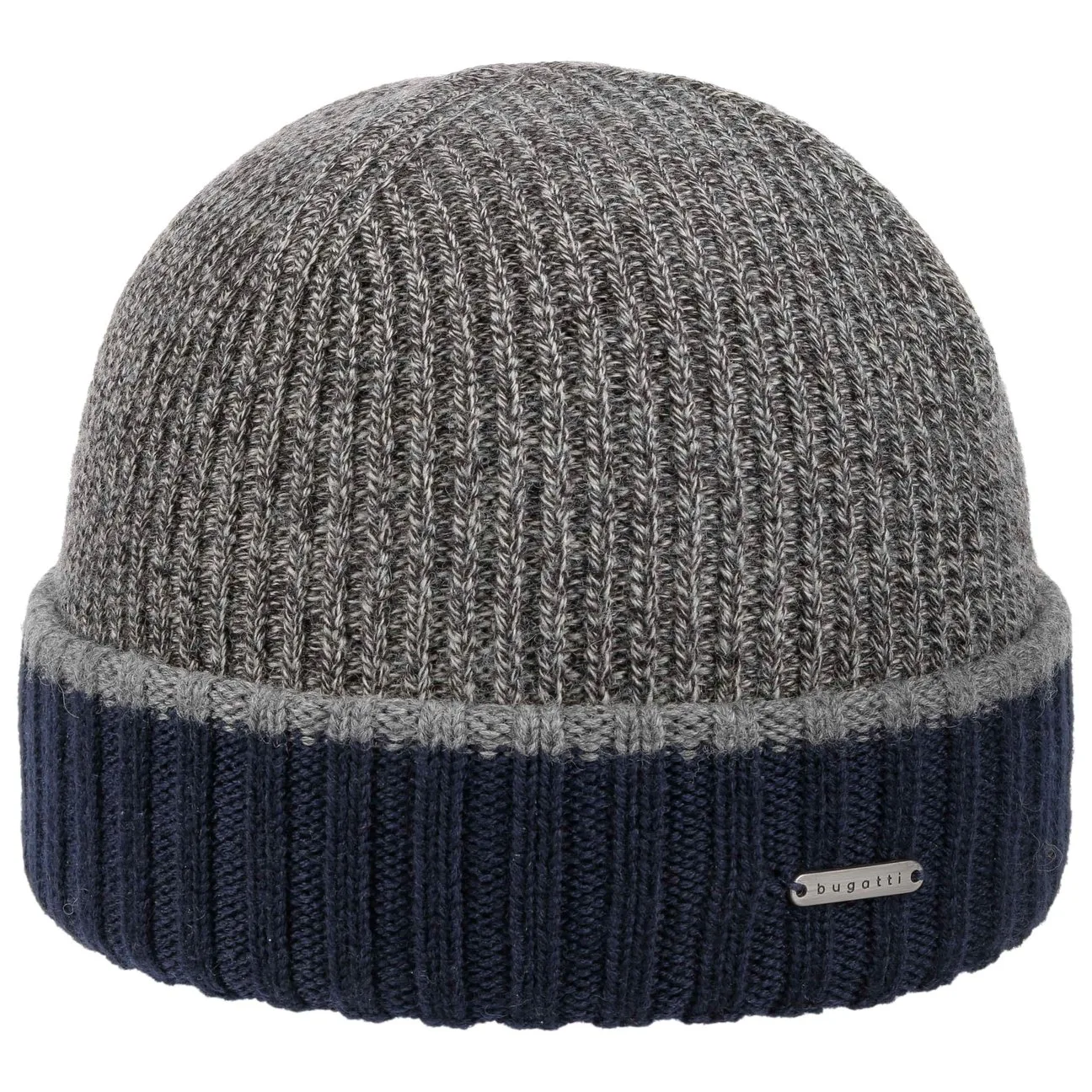 Contrast Edge Wool Beanie Hat by - grey-blue - Size: One Size - Bugatti - FashionsVida