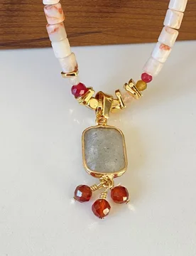 Dunhuang Style New Chinese Style Beaded Necklace Niche Medieval Pendant Natural Stone Colored Oriental Elegant Sweater Chain - Aliexpress - FashionsVida