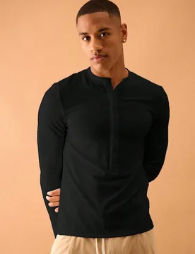 Camisa de manga larga con botones y puños acanalados, estilo casual de calle para vacaciones, primavera y verano - Shein - FashionsVida