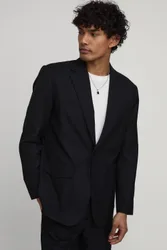 Herren Gerade Geschnittenes Sakko Mit Western-Details Black Größe 40