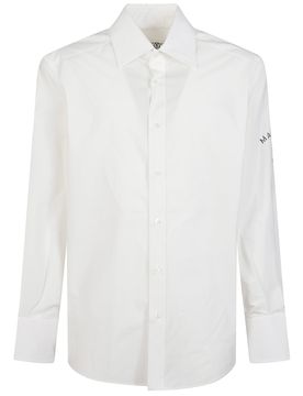 Cotton Shirt with Print on Left Sleeve