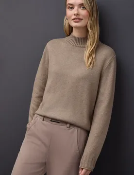 Basic Turtleneck Pullover female Beige - Street One - FashionsVida