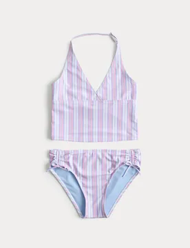 Piece Striped Tankini (6-16 Yrs) Pink Mix female - M&S - FashionsVida