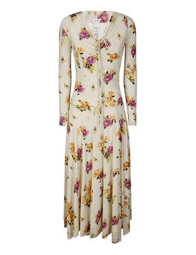 Vestito lungo a maniche lunghe stampato