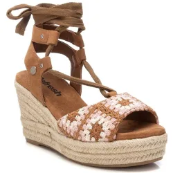 Sandalias de cuña de mujer con cierre de cintas