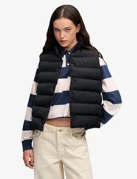 Superdry Damen Gesteppte Weste mit Schmaler Passform Dark Blue - Größe: 36 - 79.99 - FashionsVida