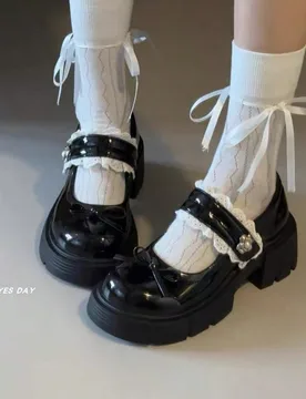 Mocasines de plataforma casuales y lindos para adolescentes, estilo Mary Jane, diseño cómodo y versátil de una sola correa con decoraciones de lazo - Shein - FashionsVida