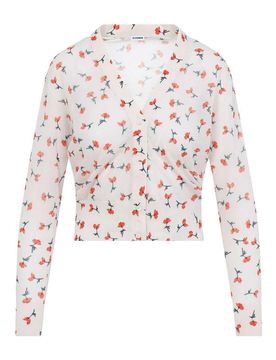Cardigan in cotone con scollo a V