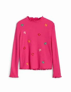 T-shirt fleurs brodées RED 9/10 female - Desigual - FashionsVida