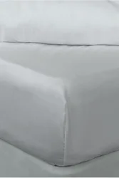 Thread Count Bamboo Fitted Sheet Platinum Double - Grey - Size: Double