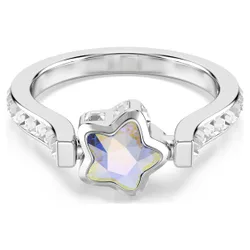 Anello Chroma, Taglio misto, Stella, Bianco, Placcato rodio 50