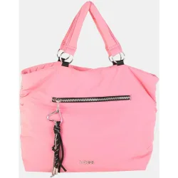 Bolso shopper grande en nylon, con asas dobles y cierre de cremallera