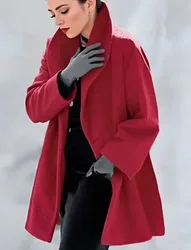 Women's Warm Solid Autumn Winter Ladies' Wool Trench Coat Slim Long Overcoat Loose Jacket Female