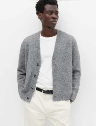 Lofty Knitted Cardigan Grey male