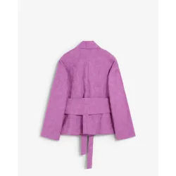Blazer de mujer en tejido jacquard con fajín ajustable