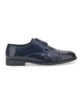 Scarpe Stringate Blu In Vera Pelle 17 42