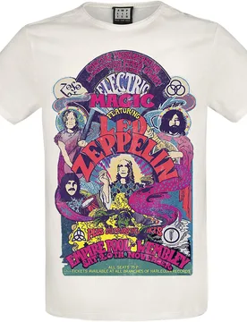 T-Shirt - Amplified Collection - Electric Magic - XS bis 3XL - für Männer - Größe M - altweiß - Lizenziertes Merchandise! - Männer - male - Led Zeppelin - FashionsVida