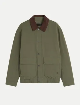 Blouson mit Cordkragen Grün L - Tom Tailor Denim - FashionsVida