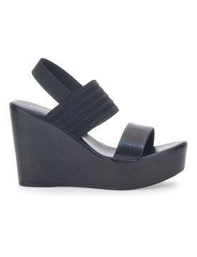 Sandali Neri Con Zeppa Made in Italy Cafe' Cost 2 37