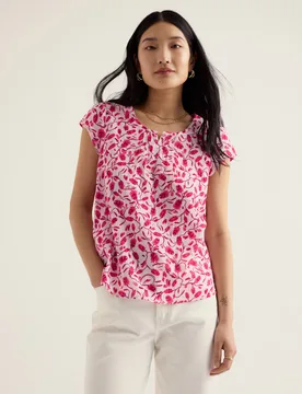 Pure Cotton Printed Top Pink Mix female - Seasalt cornwall - FashionsVida