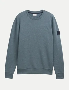 Sweatshirt in Melange-Optik Blau L - Tom Tailor Casual - FashionsVida