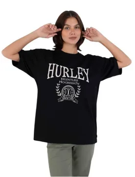 Maglietta A Maniche Corte Global Oversize Black S - Hurley - FashionsVida