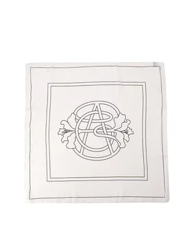 Bespoke Cream Printed Silk Scarf - Gallello Atelier - FashionsVida