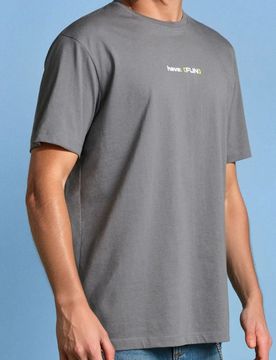 T-shirt in cotone con stampa - grigio scuro