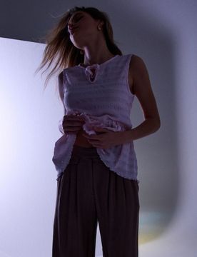 Blusa senza maniche strutturata - rosa pastello