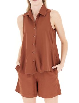 Blusa smanicata MATTONE L
