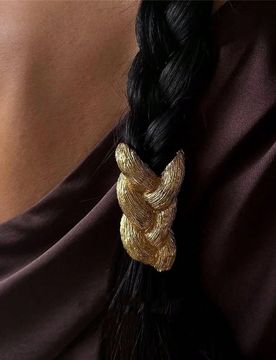 Scrunchies de metal tejido para mujer - Bandas elásticas premium para el cabello con gancho para coleta, belleza, hogar, accesorios para el cabello