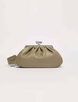 Pasticcino bag misura media Weekend in pelle color fango con doppia tracolla removibile - Max Mara - FashionsVida