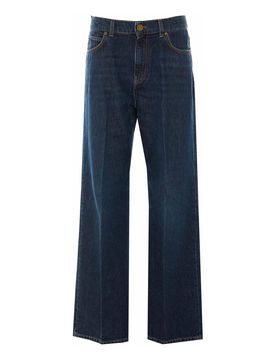 Jeans Wanda medi a gamba larga in denim
