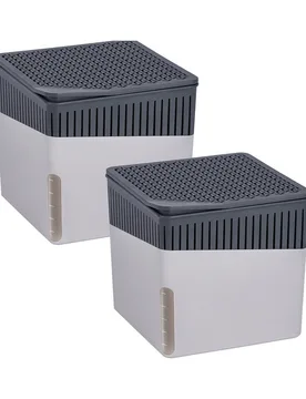 Raumentfeuchter Cube, Grau, 1000 g, 2er Set, Luftentfeuchter - WENKO - FashionsVida