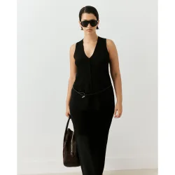 Chaleco de mujer con botones de punto milano