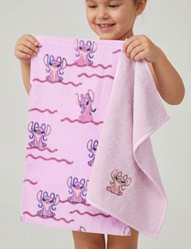 Confezione da 2 asciugamani in cotone Stitch - lavanda