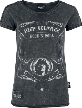 T-Shirt - EMP Signature Collection - M - für Damen - Größe M - grau - EMP exklusives Merchandise! - Frauen - female - AC/DC - FashionsVida