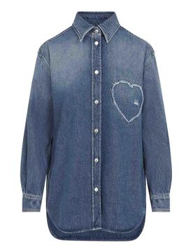 Moschino Camicia in denim a cuore